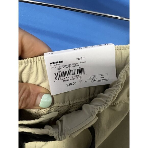 Sonoma Outdoor Cargo Shorts, Stretch Waistband, Belt Beige, HIKING, BACK COUNTRY - Picture 9 of 9